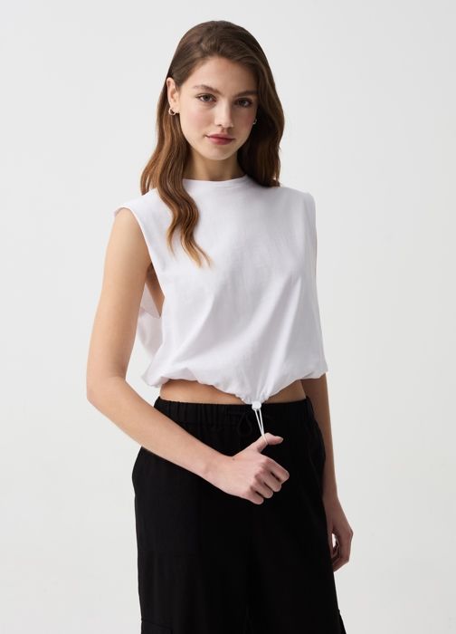 T-SHIRT W/CO BLACK - Optical White