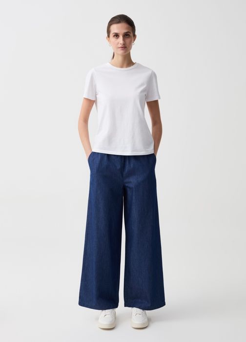 PALAZZO FLUI MEDIUM BLUE - Dark Wash