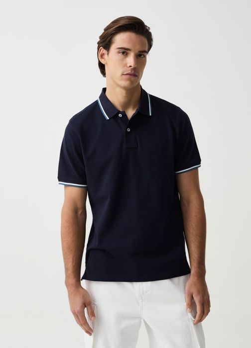 ISCHIA  POLO BURNT OLIVE - Dark Blue