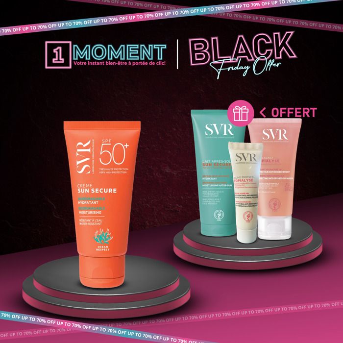 SVR ECRAN SUN SECURE CREME SPF 50ML= LAIT APRES SOLEIL 50ML OFFERT+ GEL LAVANT TOPIALYSE 55ML+BAUME A LEVRE  OFFERT
