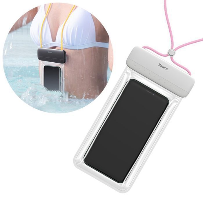 Waterproof Phone Coque pour 7.2" Phone - Baseus Let"s Go (ACFSD-D24) - Pink