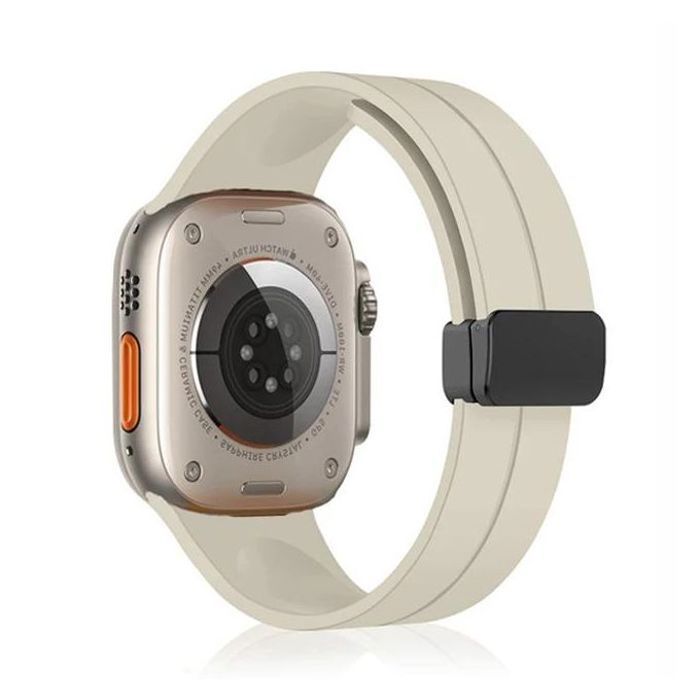Bracelet de rechange Magnétique en silicone - pour Apple Watch iWatch Ultra Series 10 9 8 7 6 5 SE Gris ( SANS Montre )