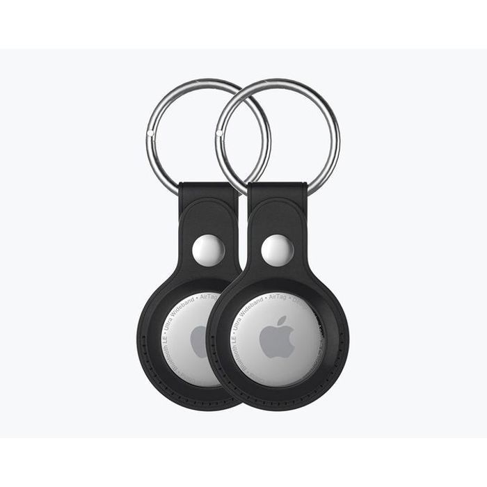 Porte-clés AirTag - GENERIC - Étui en cuir - Protection - Compatible Apple - Noir