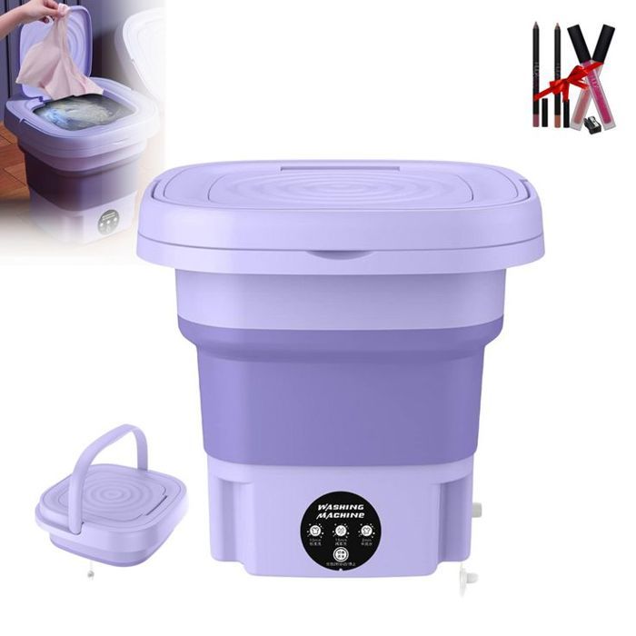 Machine à Laver Portable Mini Pliable avec Essoreuse – Idéale pour Appartement, Université, Voyage + Pack Huda Beauty Gratuit