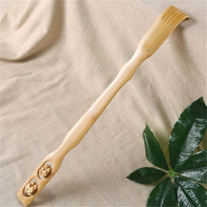 Gratte-Dos en Bambou - avec Rouleaux pour Massage du Corps
