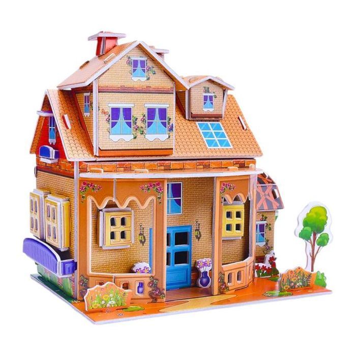 Jeu de Puzzle 3D Maison de Dessin Animé : Amusant et Éducatif pour les Enfants