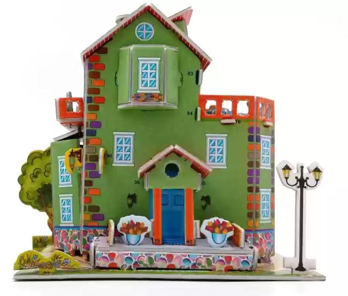 Jeux de Puzzle 3D Maison Dessin Animé - Enfants Multicolore