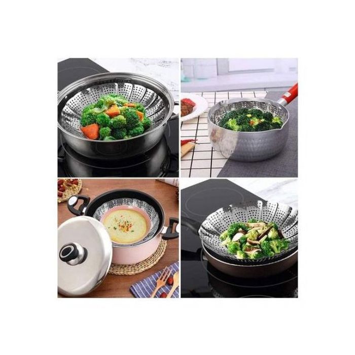 Panier à Vapeur Pliable en Inox - Idéal pour Poêles, Autocuiseurs, Cocottes