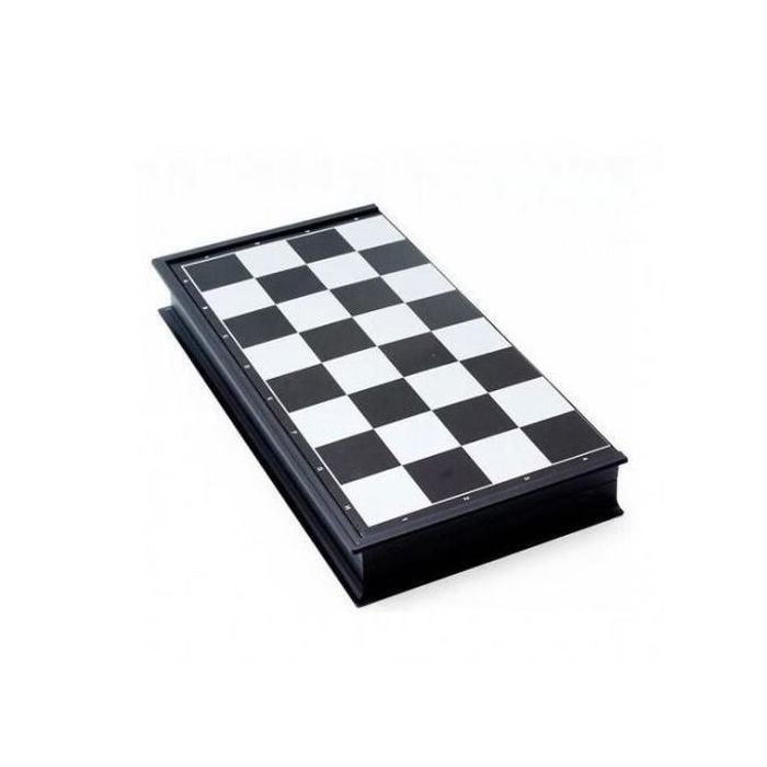 Jeu d'Échecs 3 en 1 - Pliable - Dames et Backgammon - Noir/Blanc