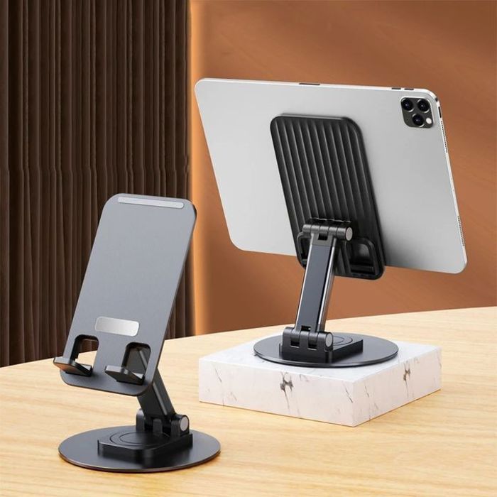 Support Tablette Pliable Rotatif - 360° Téléphone Portable Noir