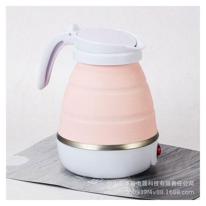 Bouilloire Electrique Portable et Pliable en Silicone - 600ml - Rose