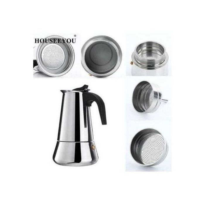 Cafetière Italienne en Inox 2 Tasses - Argentée