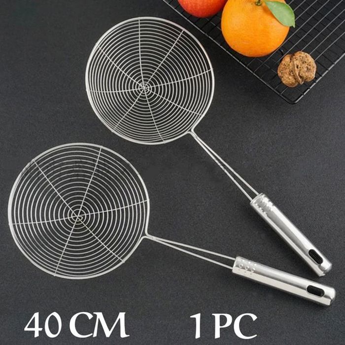 Cuillère à Frire en Acier Inoxydable - Passoire - Ustensiles de Cuisine - Maille - Résistante à la Chaleur