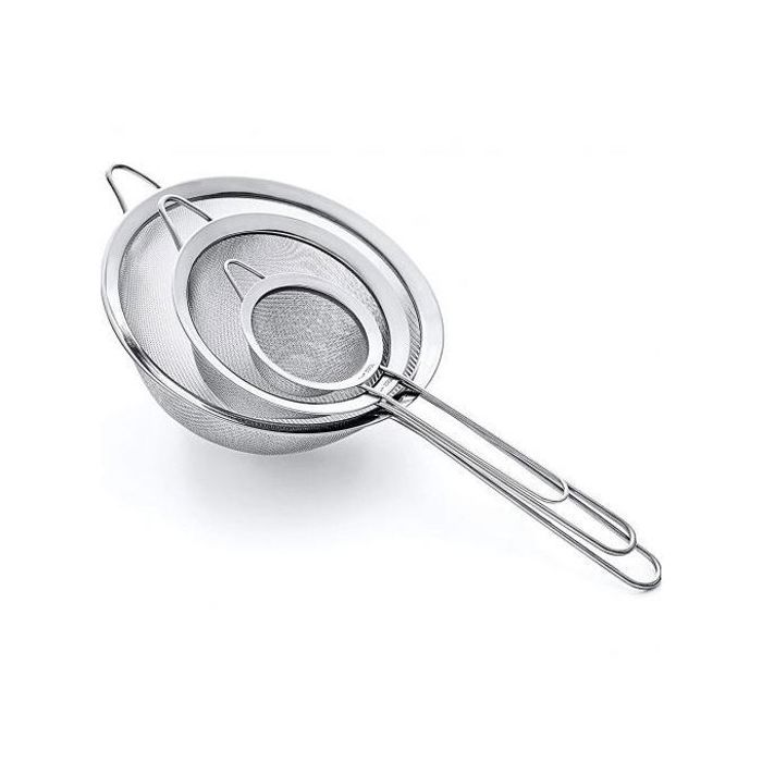 Passoires de Cuisine en INOX 3 pièces - Tamis à Mailles Fines pour Farine et Poudres