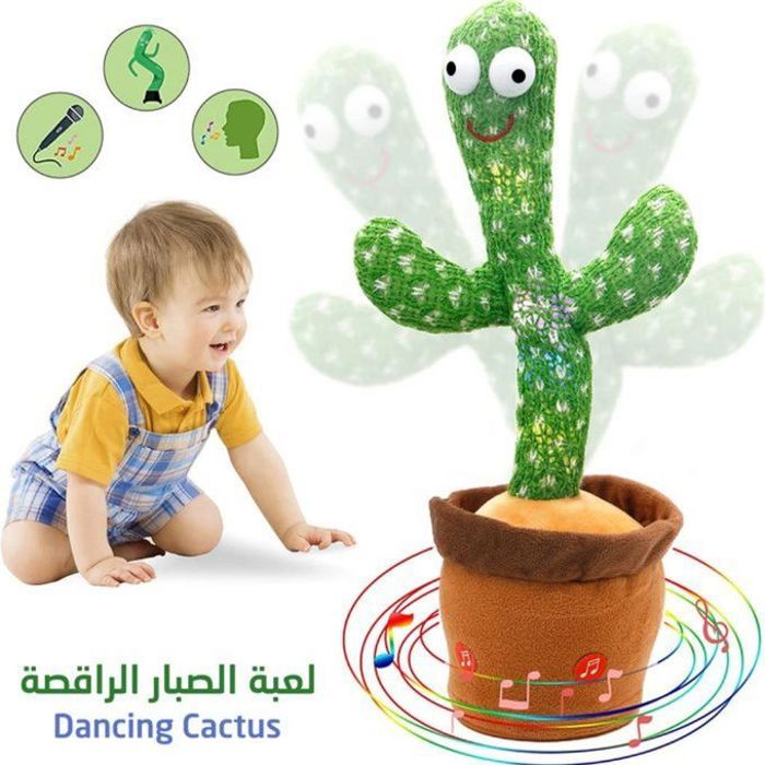 Cactus Chantant et Dansant : 120 Chansons, Enregistrement Vocal, Jouet Interactif pour Toute la Famille