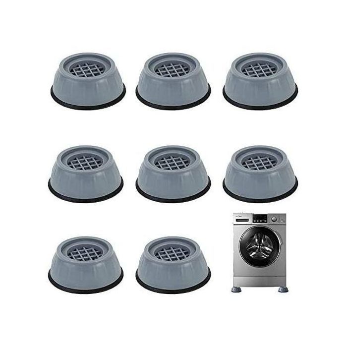 8 Pieds en Caoutchouc Antidérapant pour Machine à Laver - Anti Vibration & Anti Choc Gris
