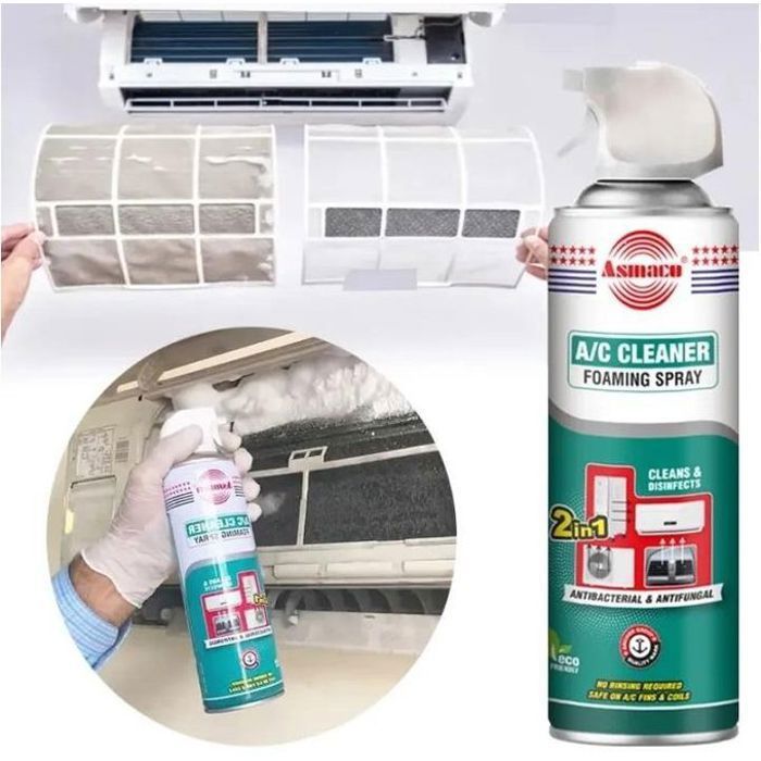 Nettoyant pour climatiseur spray moussant intérieur antibactérien, antifongique