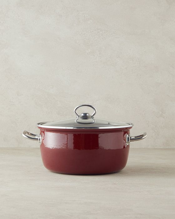 Casserole À Friture - Sartagi - Émaillé - 22 cm - Bordeaux - Anti-adhésif