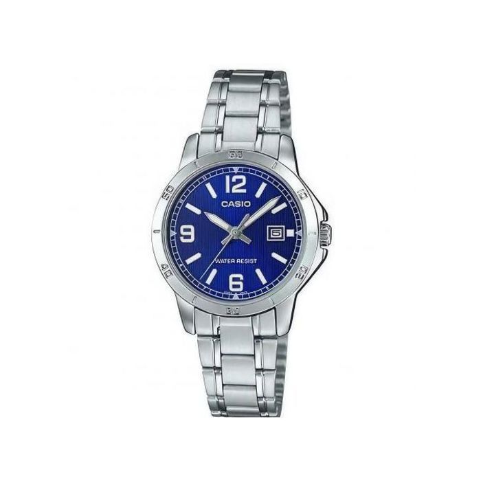 Casio Montre Homme Analog clasique cadran Blue en acier inoxydable-Mtp-v004d-2budf