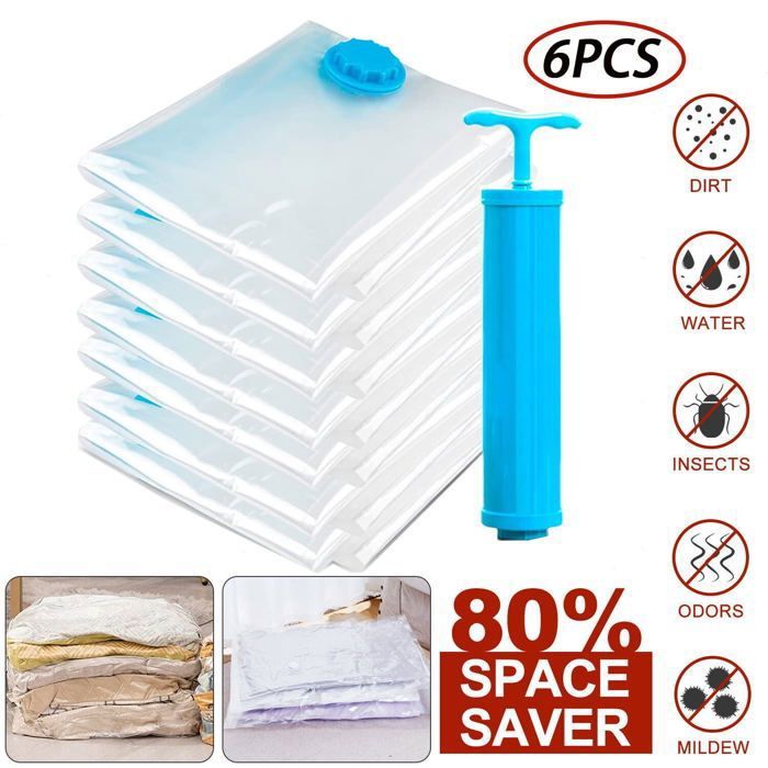 Sacs de stockage sous vide - 5 SACS - 3 tailles - Étanchéité optimale - Plastique épais