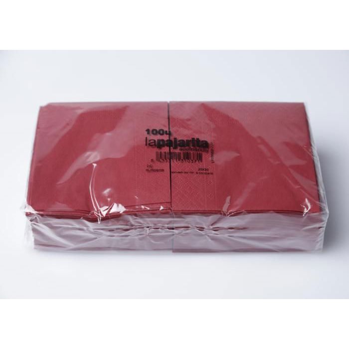 100 SERVIETTES BORDEAUX 20X20CM