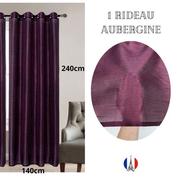 Rideau Contemporain Aubergine - Classique - 140x240 cm