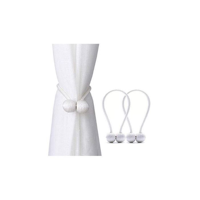 Embrasse à Rideau Aimantée - Blanc - 40cm - 2 Pièces