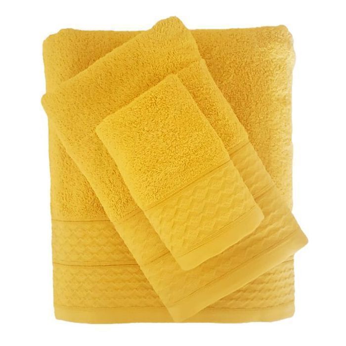 Ensemble Serviettes de Bain Hotel - 100% Coton - 3 pièces - Jaune