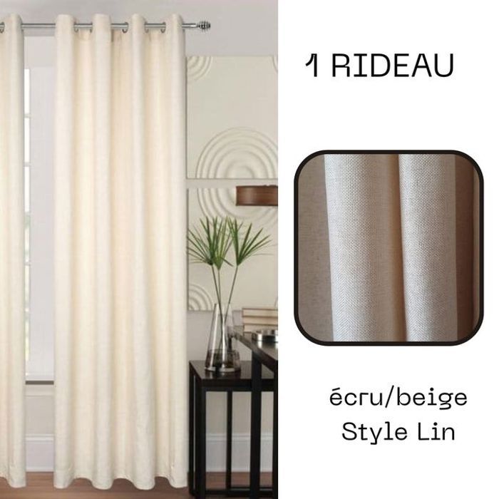 Rideau Beige/Ecru 140/260 Style Lin - BAYT AVENUE