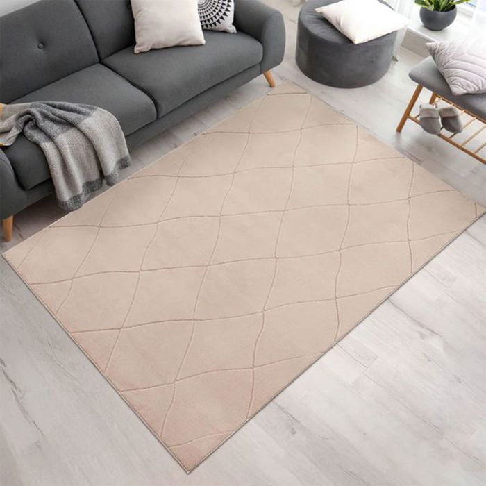 Tapis Antidérapant Beige Séjour, Chambre, Lavable 120cm x 170cm - Kumla
