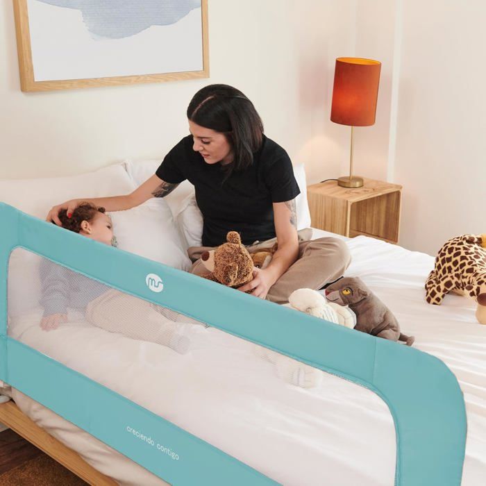 Barrière de lit 150 cm facile a accéder au lit, pliante à 2 hauteurs vert
