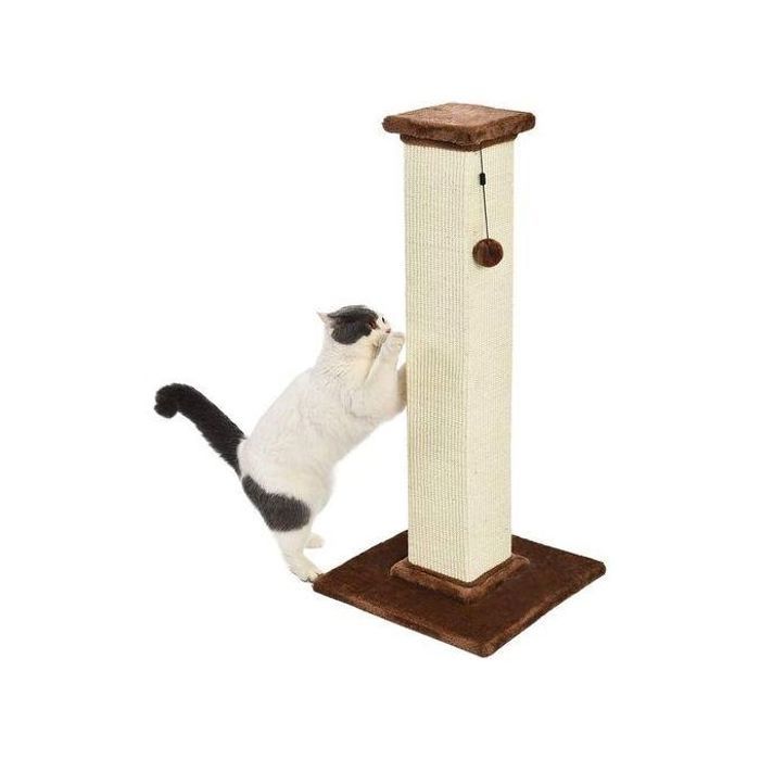 Griffoir pour Chat - Poteau avec Jouet à Suspendre (Marron)