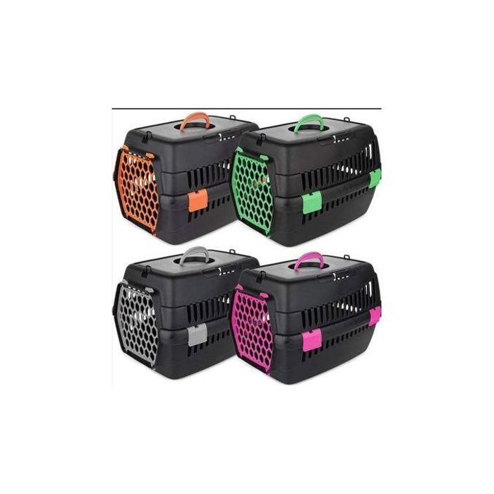 Cage de Transport pour Chat et Chiot - Porte en Plastique (5kg Max) - Rose