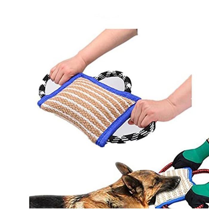 Jouet d'Entraînement à la Morsure Durable pour Chien - Beige