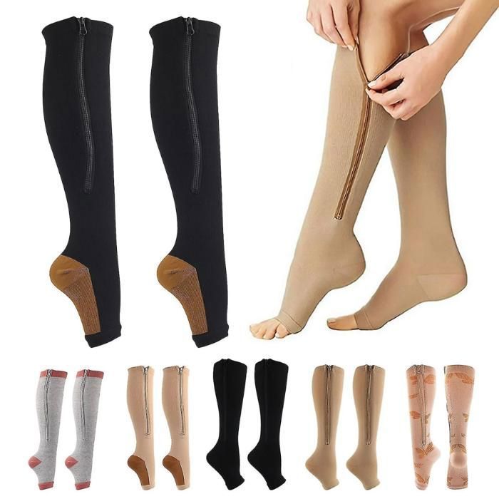 Paire de Chaussettes de Compression Montantes – Soutien Maximal et Amélioration de la Circulation Sanguine - Couleur Aléatoire