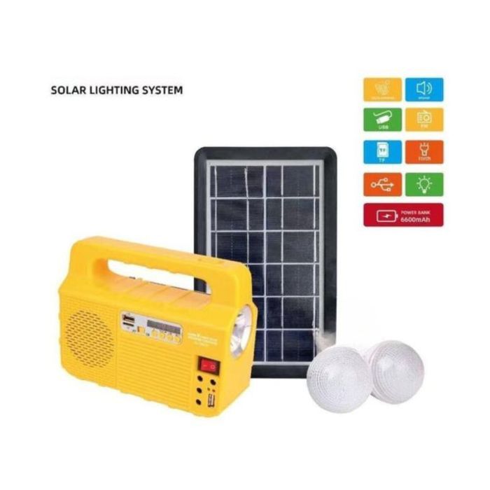 Kit Solaire Portable pour Camping avec Chargeur, Lampe Torche et Radio