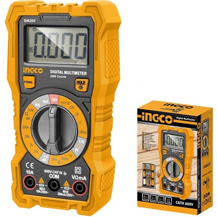 Multimètre Ingco 600V AC/DC - Professionnel pour Mesures Précises
