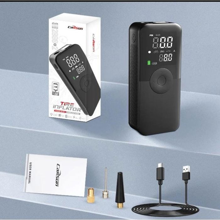 Gonfleur Compresseur d'Air Portable - Power Bank & Torche