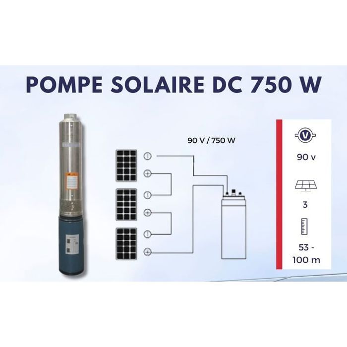 Pompe Solaire DC 90V 750w - Fonctionnement Direct avec Panneaux