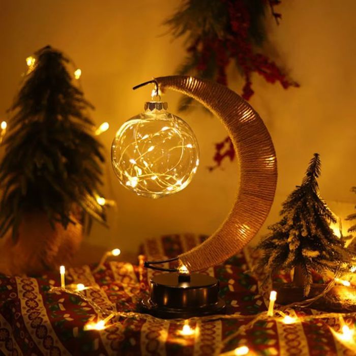 Lampe LED lune et boule ronde, éclairage décoratif pour chambre.