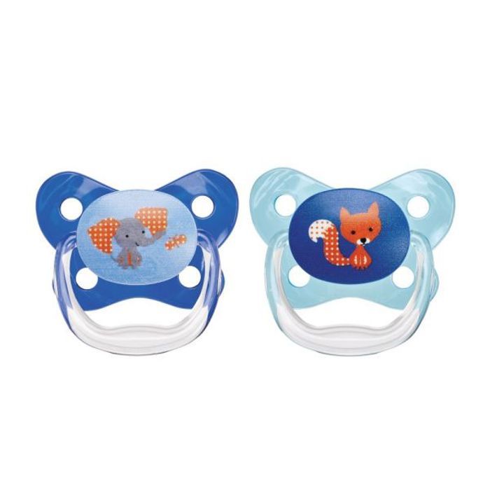 DR.BROWN’S Sucette PreVent BUTTERFLY SHIELD – Étape 2, Bleu, Paquet De 2