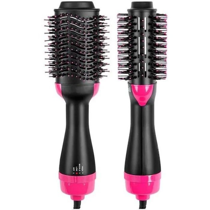 Brosse soufflante rotative 2-en-1 pour sécher et coiffer en un seul geste.