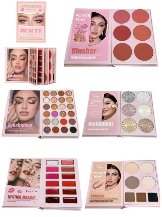 Palette de maquillage .Palette complète  professionel Book pour Yeux, Lèvres, Contour, Highlighters et Fards à joues.