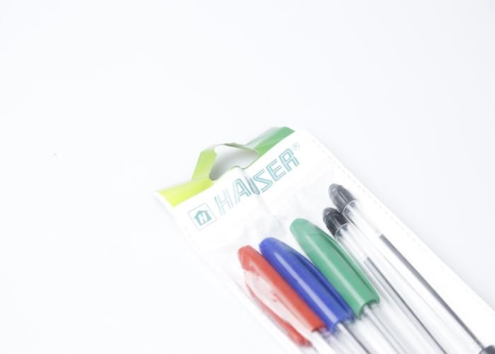 Blister de 6 Stylos à Bille Cristal 4 Couleurs