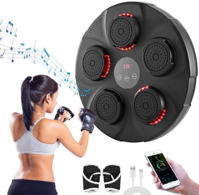 Ensemble de Boxe Mural - Machine de Boxe avec Musique et Affichage LED