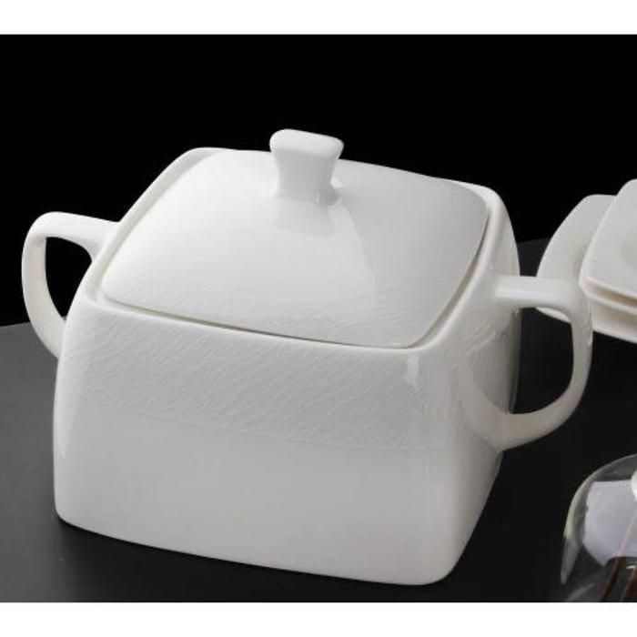 Soupière en Porcelaine Carrée - 3L - Blanc
