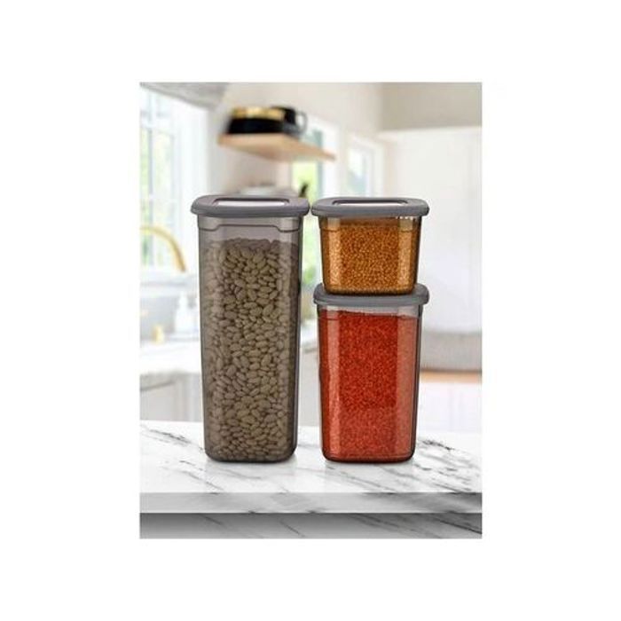 Set de 3 boîtes de stockage - récipients en plastique alimentaire - avec couvercle