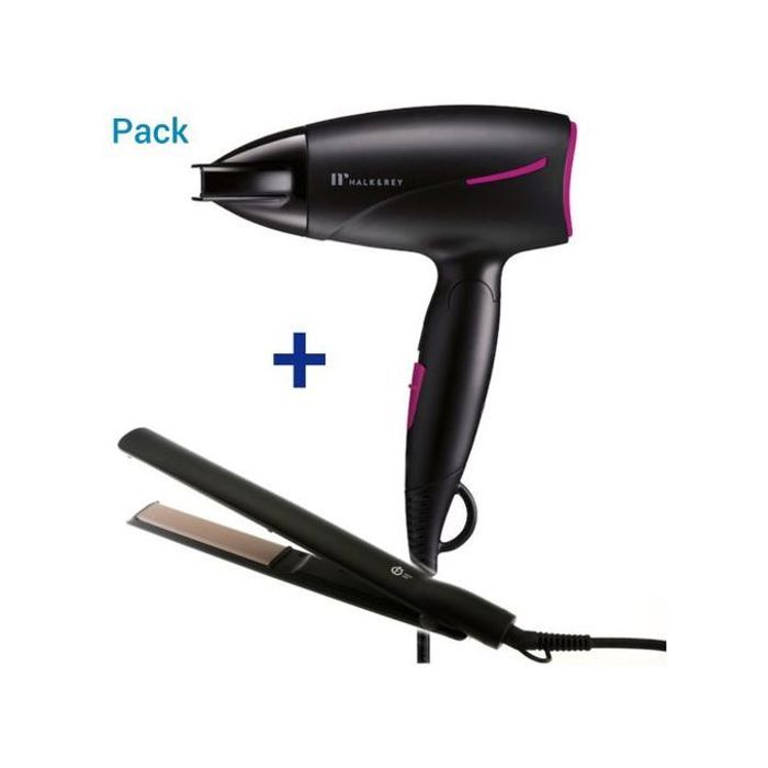 Pack Beauty Nalk & Rey – Séchoir + Lisseur Cheveux Plaques Céramique, Style et Soin Professionnel à Domicile