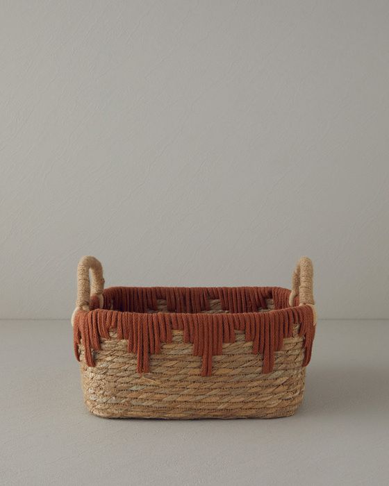 Panier Spacieux Stena en Bambou Naturel 28 x 28 x 14 cm - Finition Naturelle
