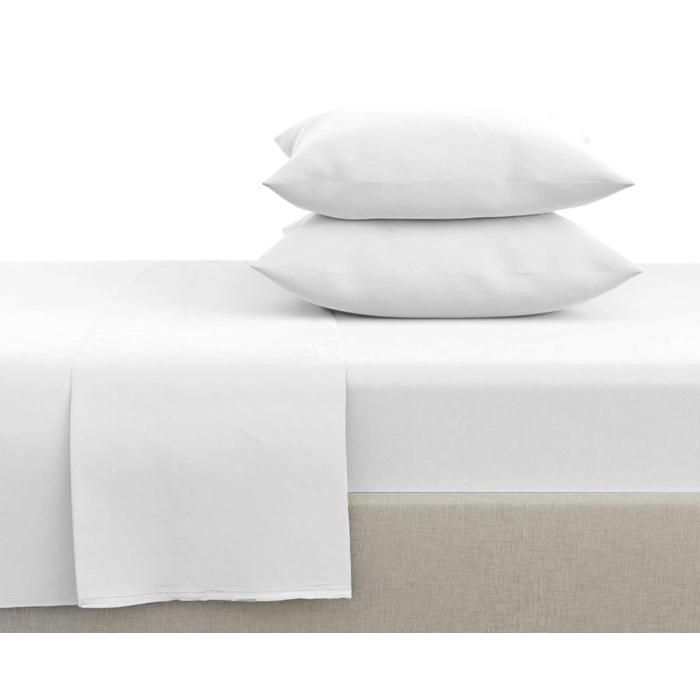 Drap Housse - Cotonelle - Queen - 160x200 cm - Blanc - Coton Naturel